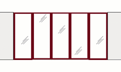 a100 slding wall 5 panels symmetrical
